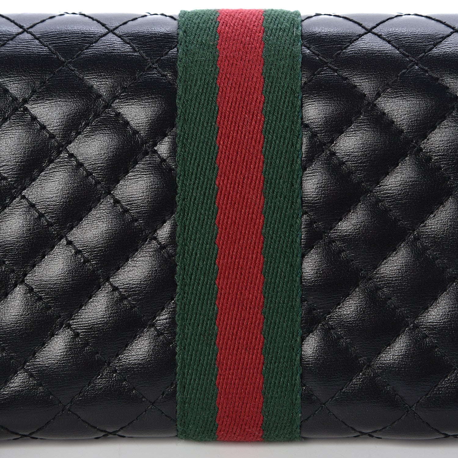Gucci Calfskin Web Trapuntata GG Continental Wallet Black 10 of 12