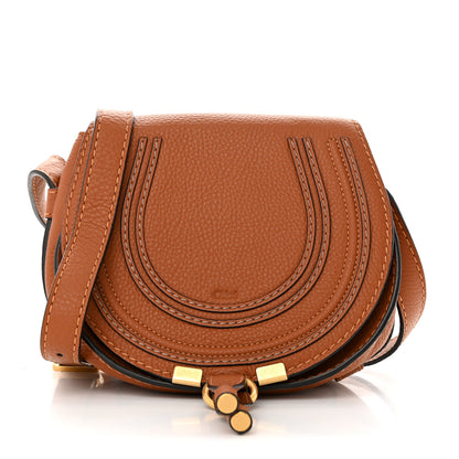 Chloe Calfskin Mini Marcie Round Crossbody Bag Tan 1 of 10