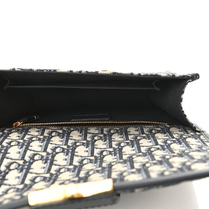 Christian Dior Oblique 30 Montaigne Flap Bag Blue 5 of 9