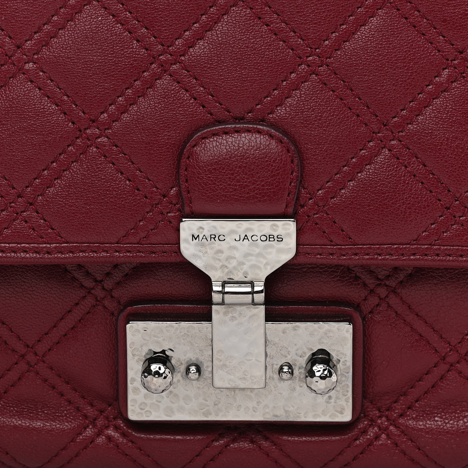 Marc Jacobs Lacquered Lambskin Quilted The Large Single Flap Bordeaux 7 of 9