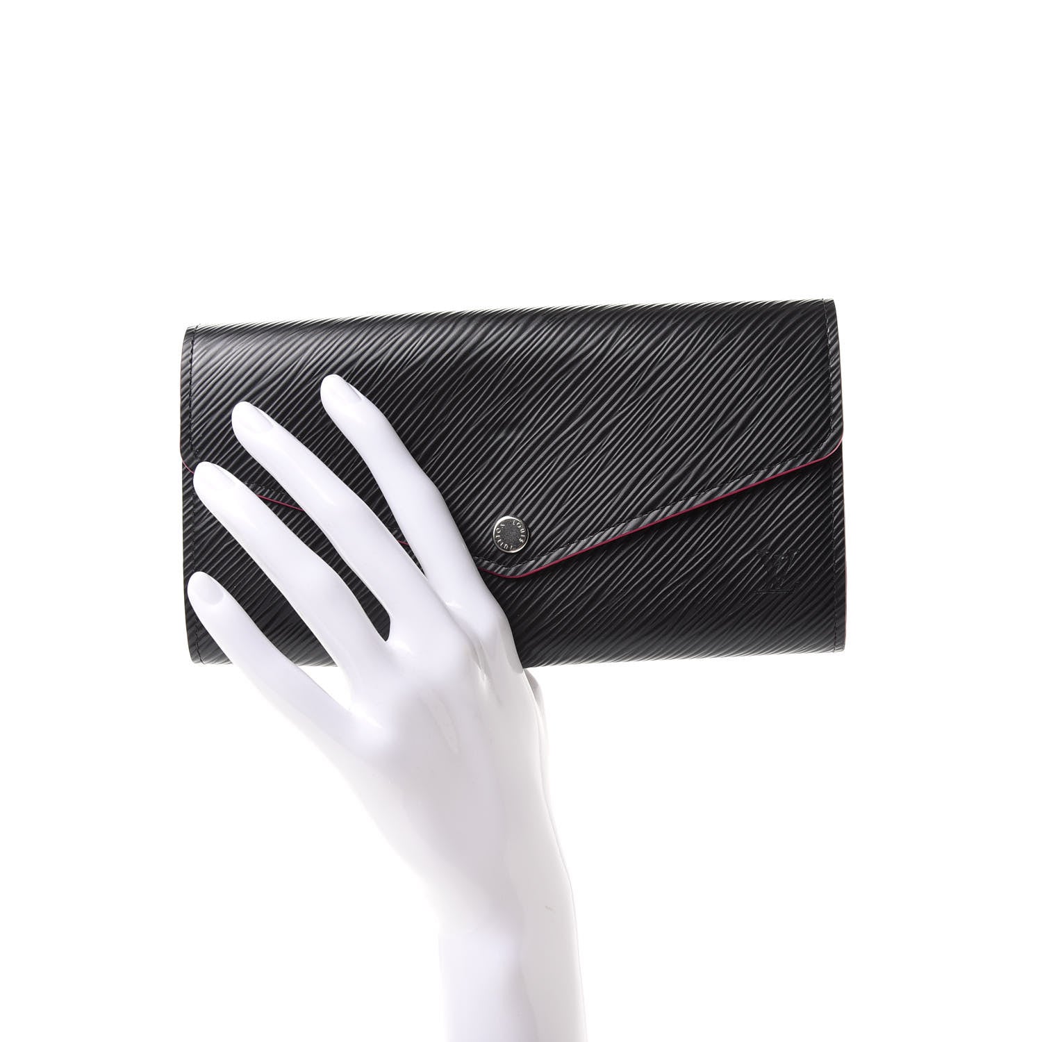 Louis Vuitton Epi Sarah Wallet NM Black Hot Pink 2 of 6