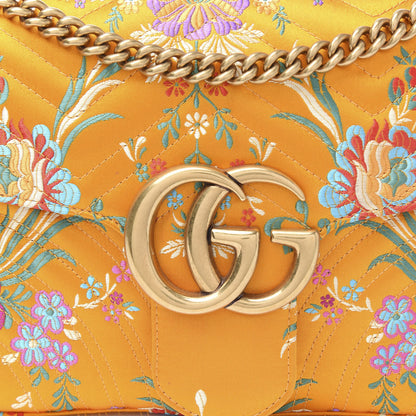 Gucci Jacquard Matelasse Floral Medium GG Marmont Shoulder Bag Yellow 7 of 10
