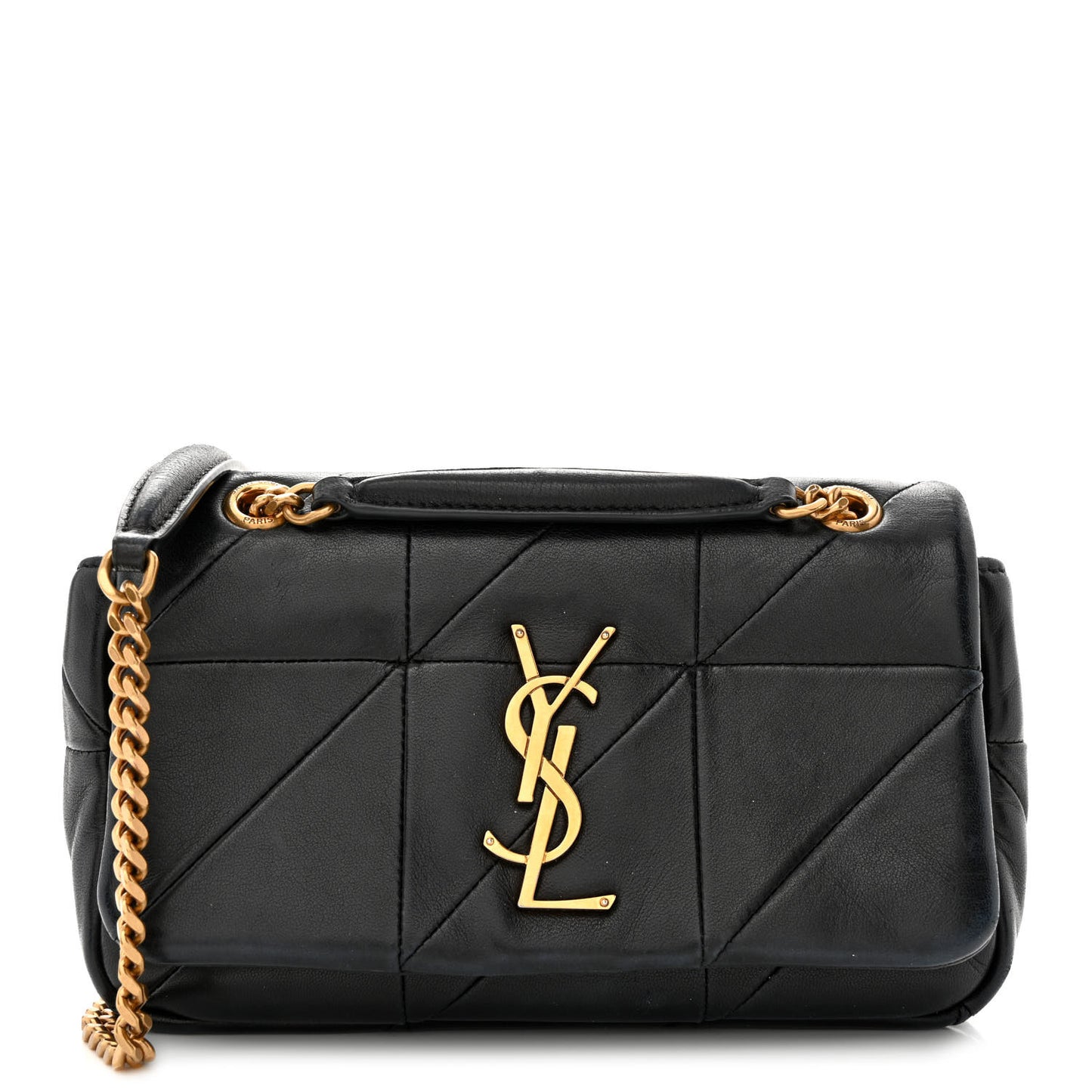 Lambskin Patchwork Monogram Small Jamie Black