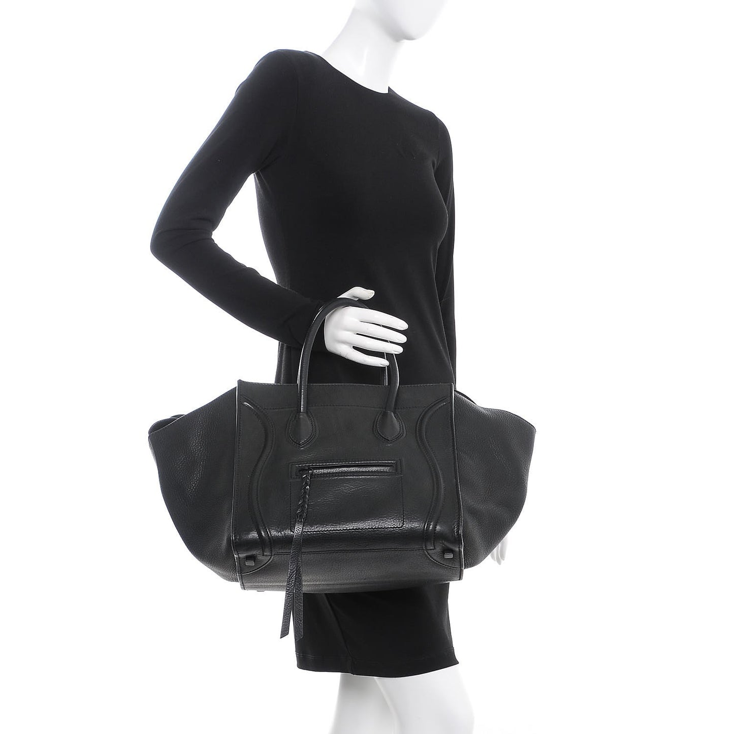 Supple Calfskin Medium Phantom Luggage Black