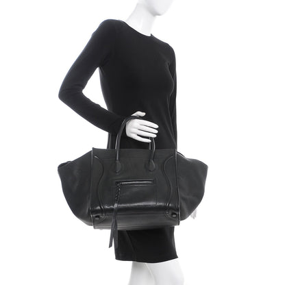 Celine Supple Calfskin Medium Phantom Luggage Black 2 of 17