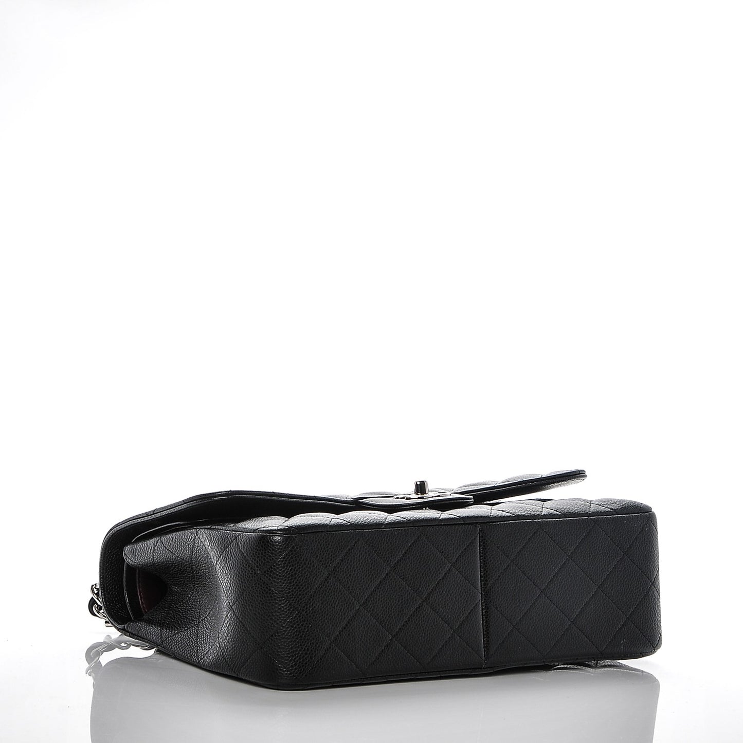 Caviar Quilted Jumbo Double Flap Black