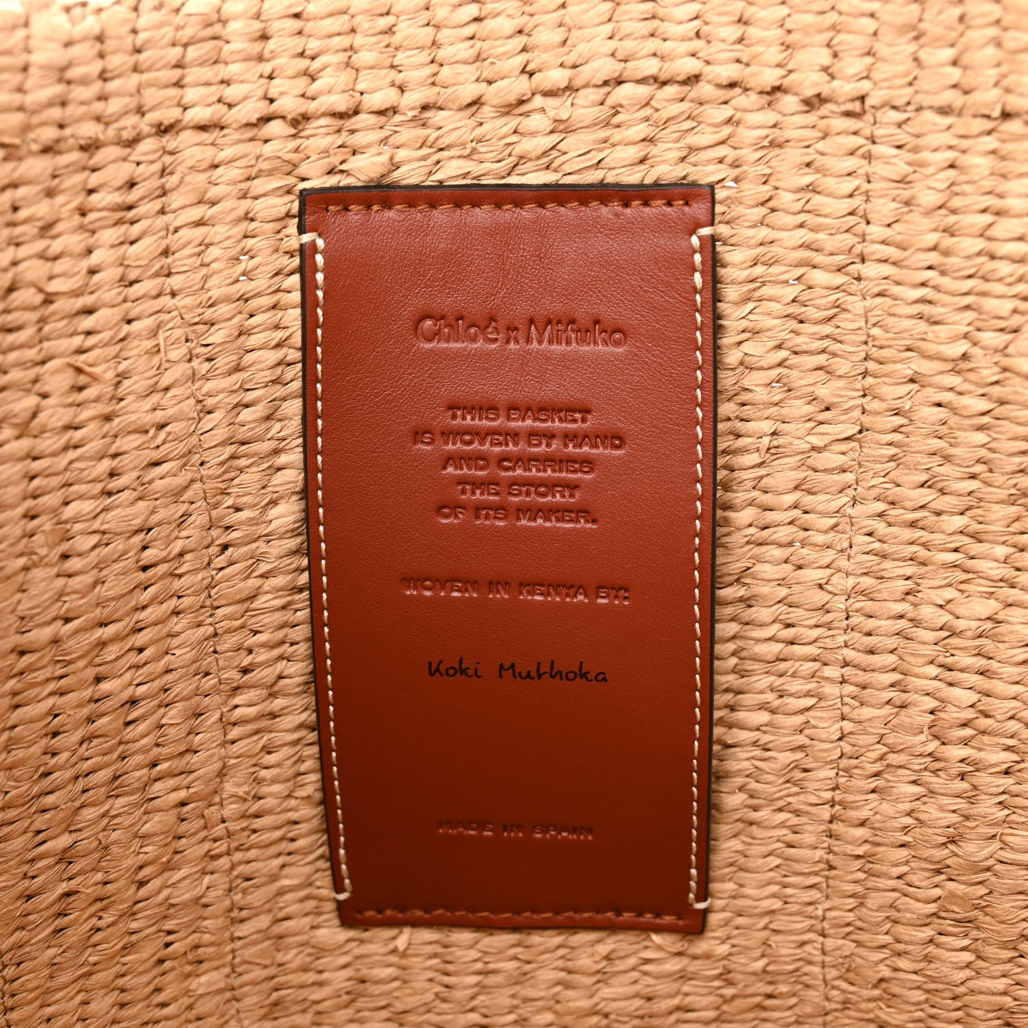 Chloe Raffia Large Woody Tote White 6 of 9