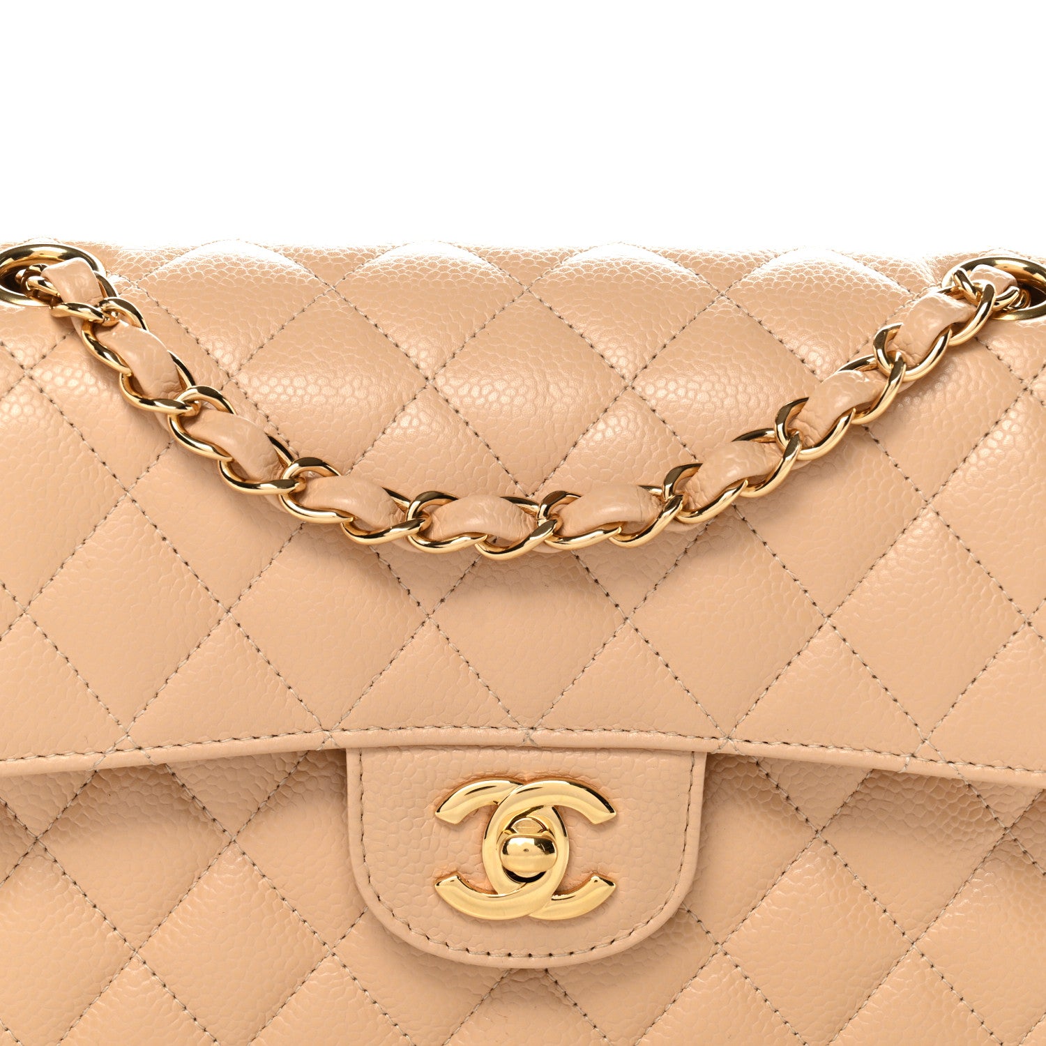 Chanel Caviar Quilted Small Double Flap Beige 8 of 11