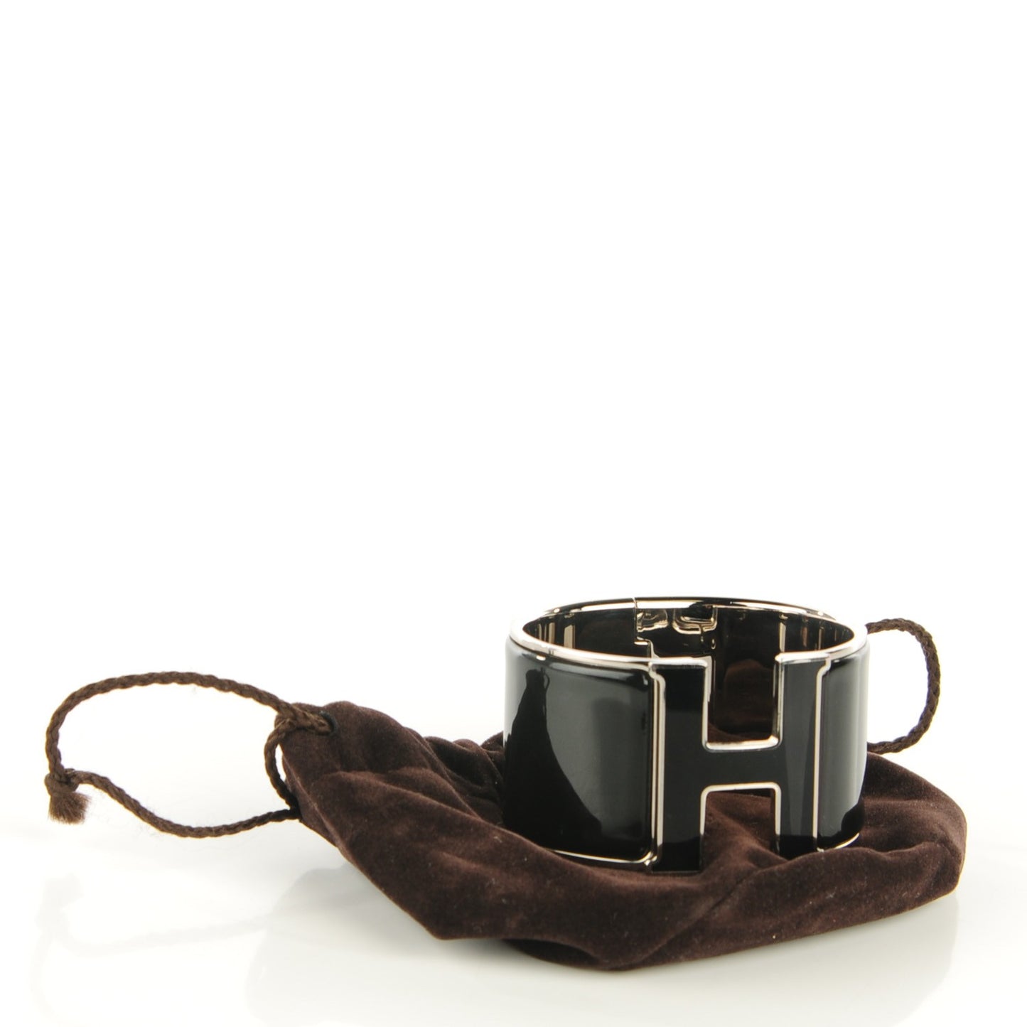 Enamel Extra Wide Clic H Bracelet PM Black