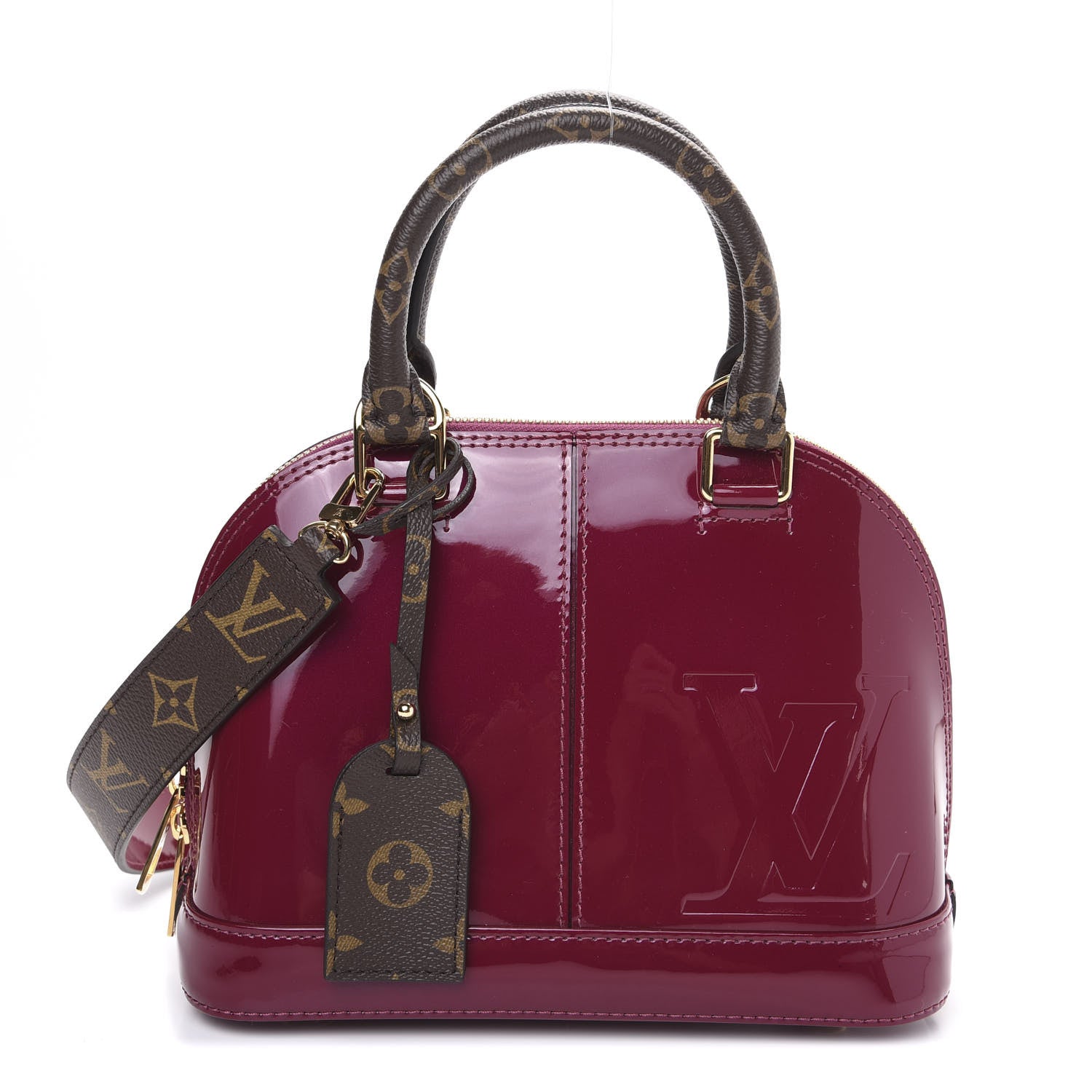 Louis Vuitton Patent Monogram Alma BB Magenta 1 of 8