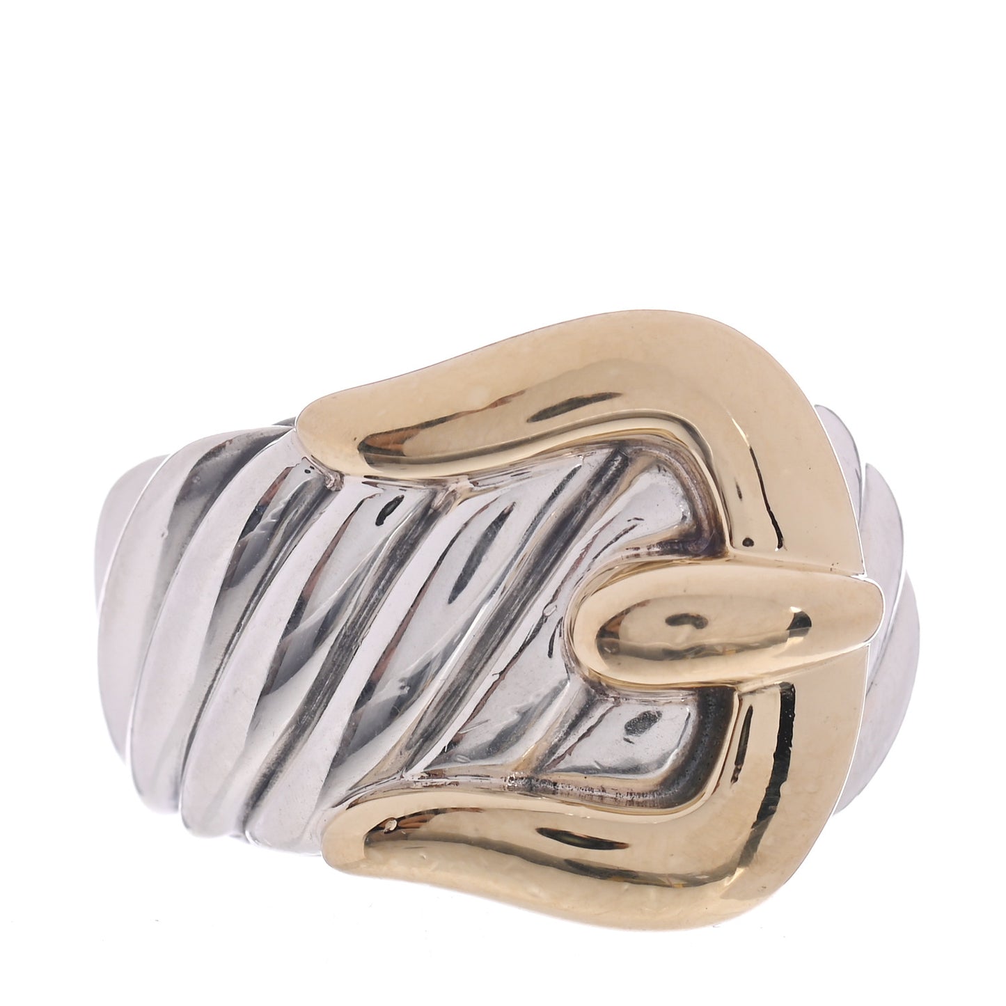 Sterling Silver 18K Yellow Gold Cable Hook Ring 54 7