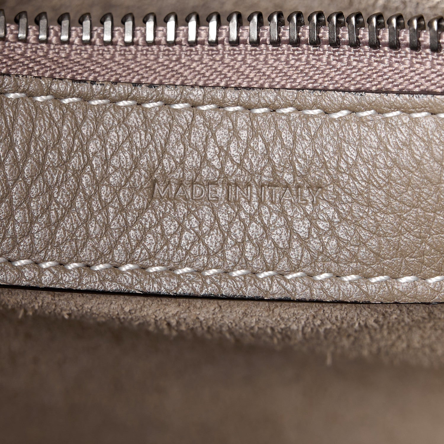 Celine Drummed Calfskin Micro Luggage Souris 6 of 10