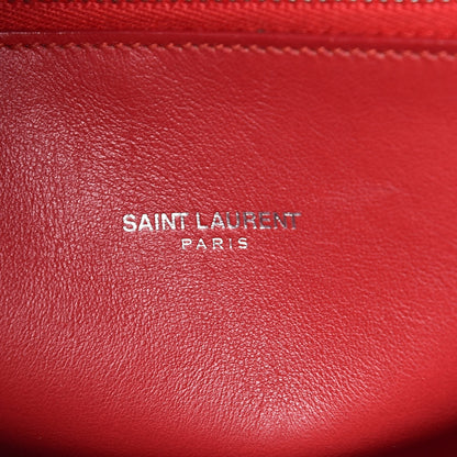 Saint Laurent Calfskin Crocodile Embossed Small Sac De Jour Eros Red 9 of 14