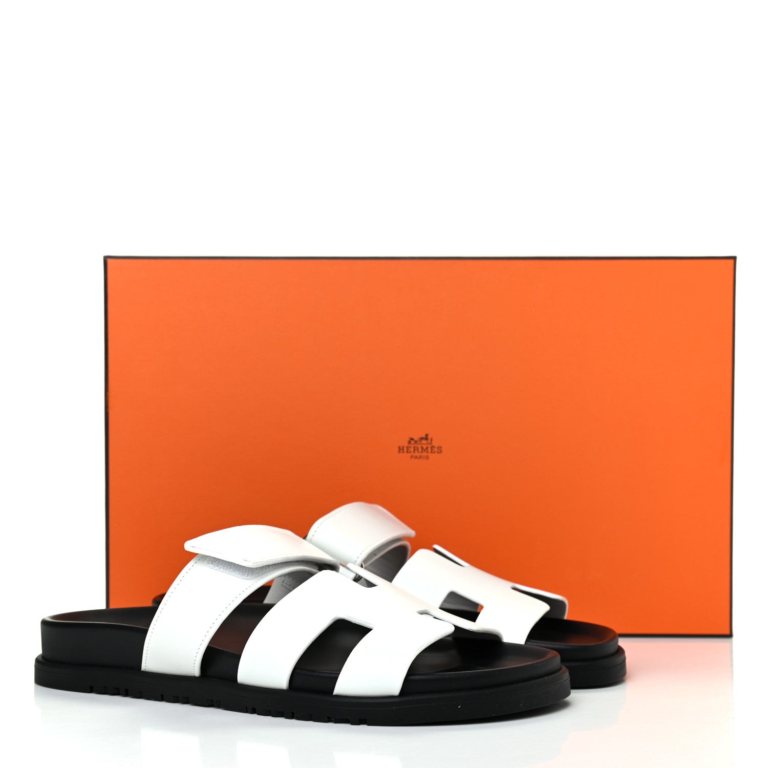 Hermes Calfskin Womens Chypre Sandals 39 White 11 of 11