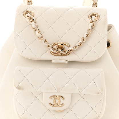 Chanel Lambskin Quilted Small Duma Drawstring Backpack White 8 of 17