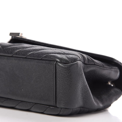 Saint Laurent Sheepskin Matelasse Medium Monogram College Punk Chain Satchel Black 7 of 9