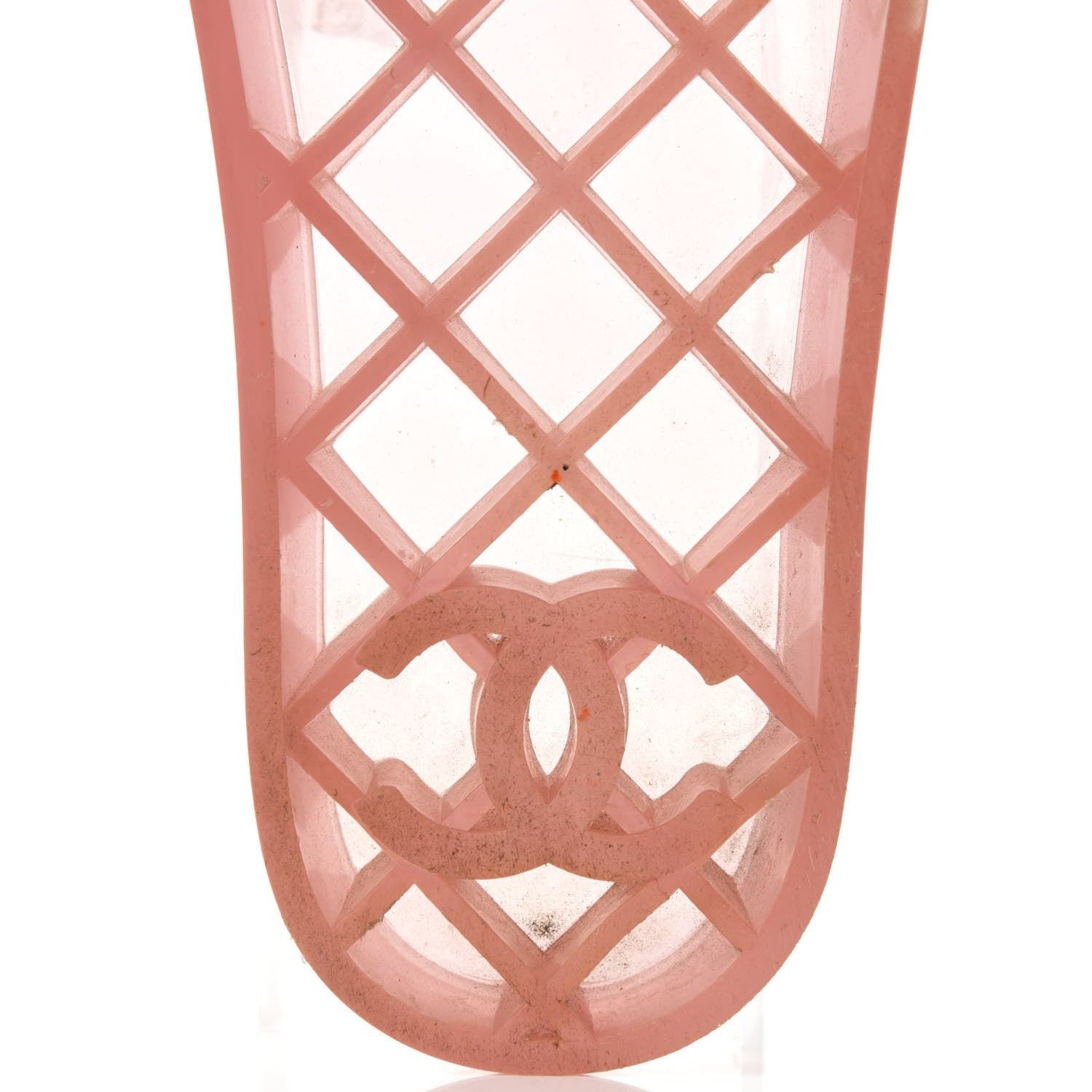 Chanel PVC Transparent CC Flat Slide Sandals 39 Pink 6 of 8