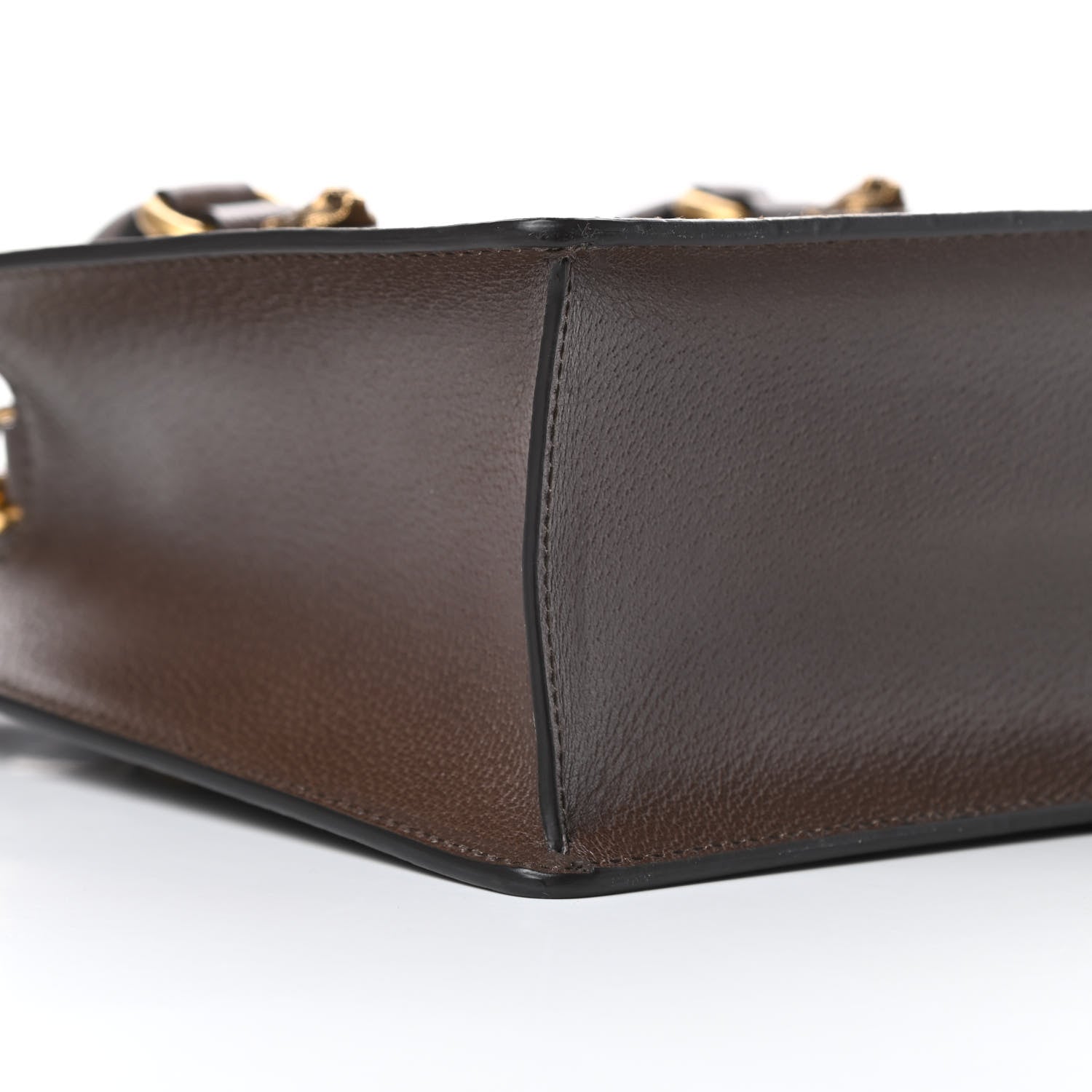 Gucci Grained Calfskin Web Medium Animalier Top Handle Tote Brown 9 of 11