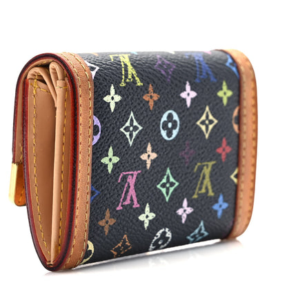 Louis Vuitton Monogram Multicolor Porte-Monnaie Plat Coin Purse Black 3 of 6