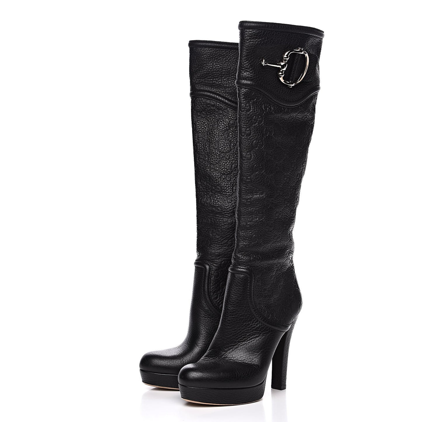 Guccissima Cellarius Softy GG Knee High Boots 37.5 Black