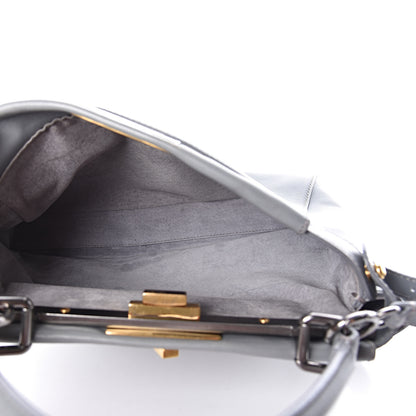 Fendi Vitello Suede Medium Peekaboo Iconic Satchel Grigio Chiaro 5 of 14
