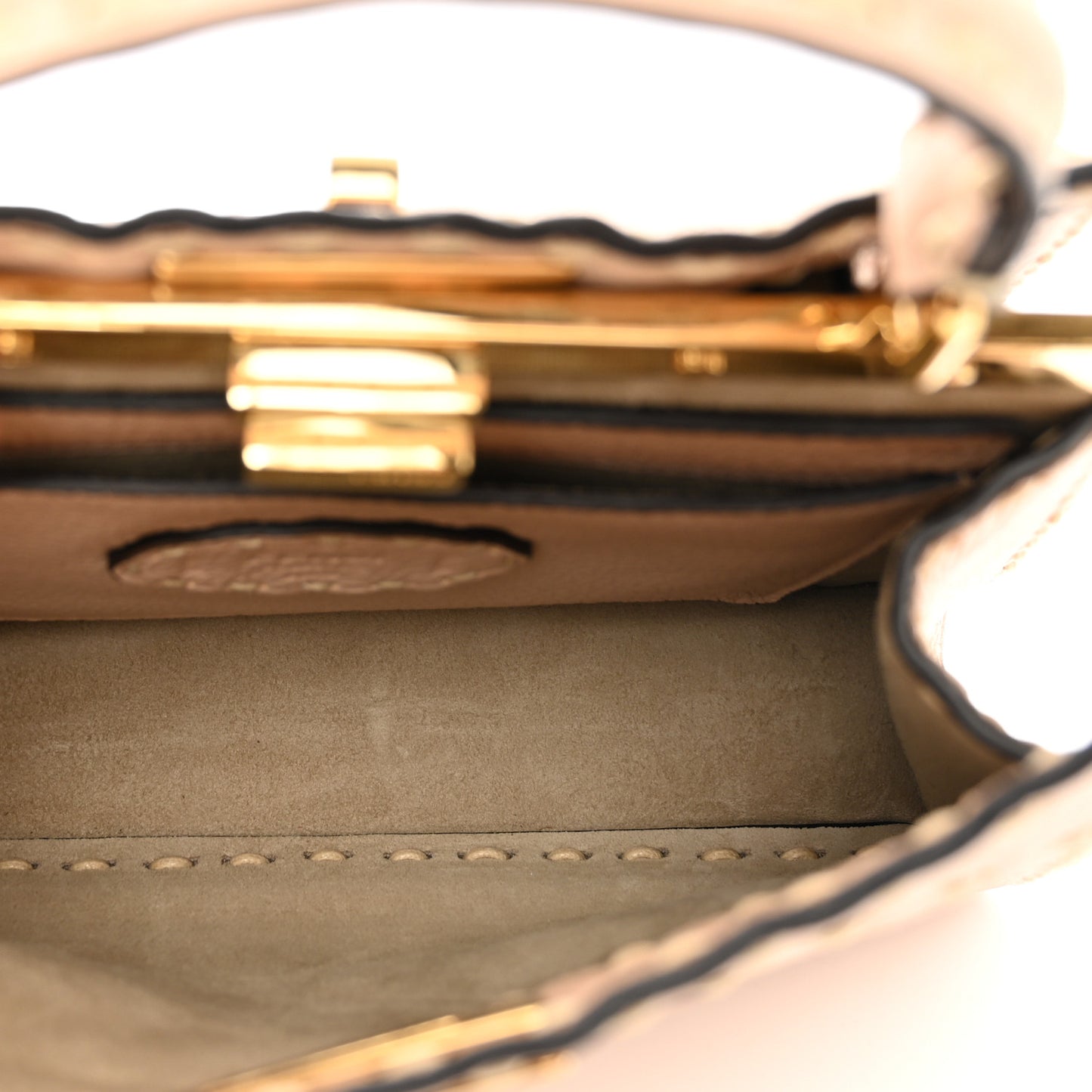 Cuoio Romano Selleria Chamois Small Peekaboo I SEE U Satchel Rosa Plaster