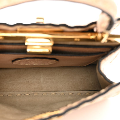 Fendi Cuoio Romano Selleria Chamois Small Peekaboo I SEE U Satchel Rosa Plaster 6 of 11