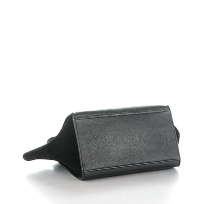 Celine Drummed Calfskin Suede Small Trapeze Black 4 of 8