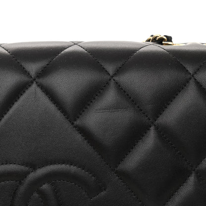 Chanel Lambskin Quilted Medium Diamond CC Flap Black 10 of 13