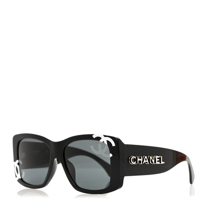 Chanel Acetate CC Logo Square Sunglasses 71472A Black 1 of 8