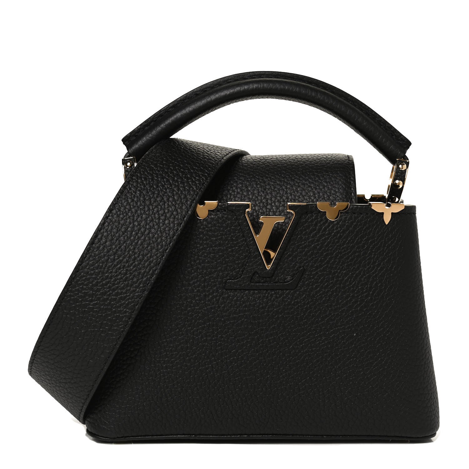 Louis Vuitton Taurillon Embellished Flower Crown Capucines Mini Black 1 of 10