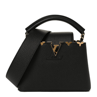 Louis Vuitton Taurillon Embellished Flower Crown Capucines Mini Black 1 of 10