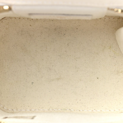 Chanel Lambskin Quilted Mini Camellia Bow Vanity Case With Chain White 5 of 15