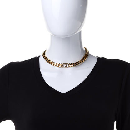 Christian Dior Metal CD Choker Necklace Gold 2 of 5