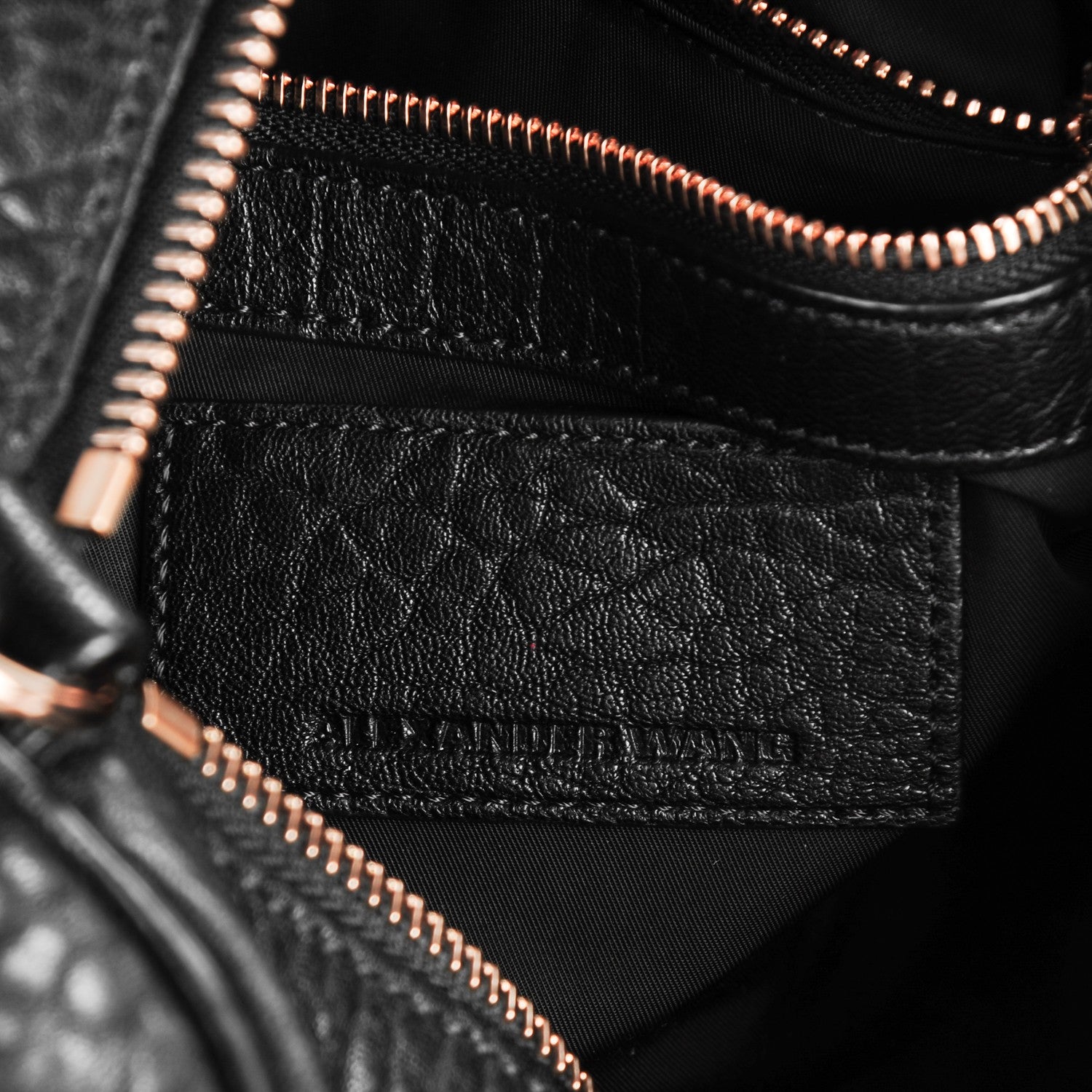 Alexander Wang Pebbled Lambskin Rocco Black Rose Gold Hardware 6 of 7
