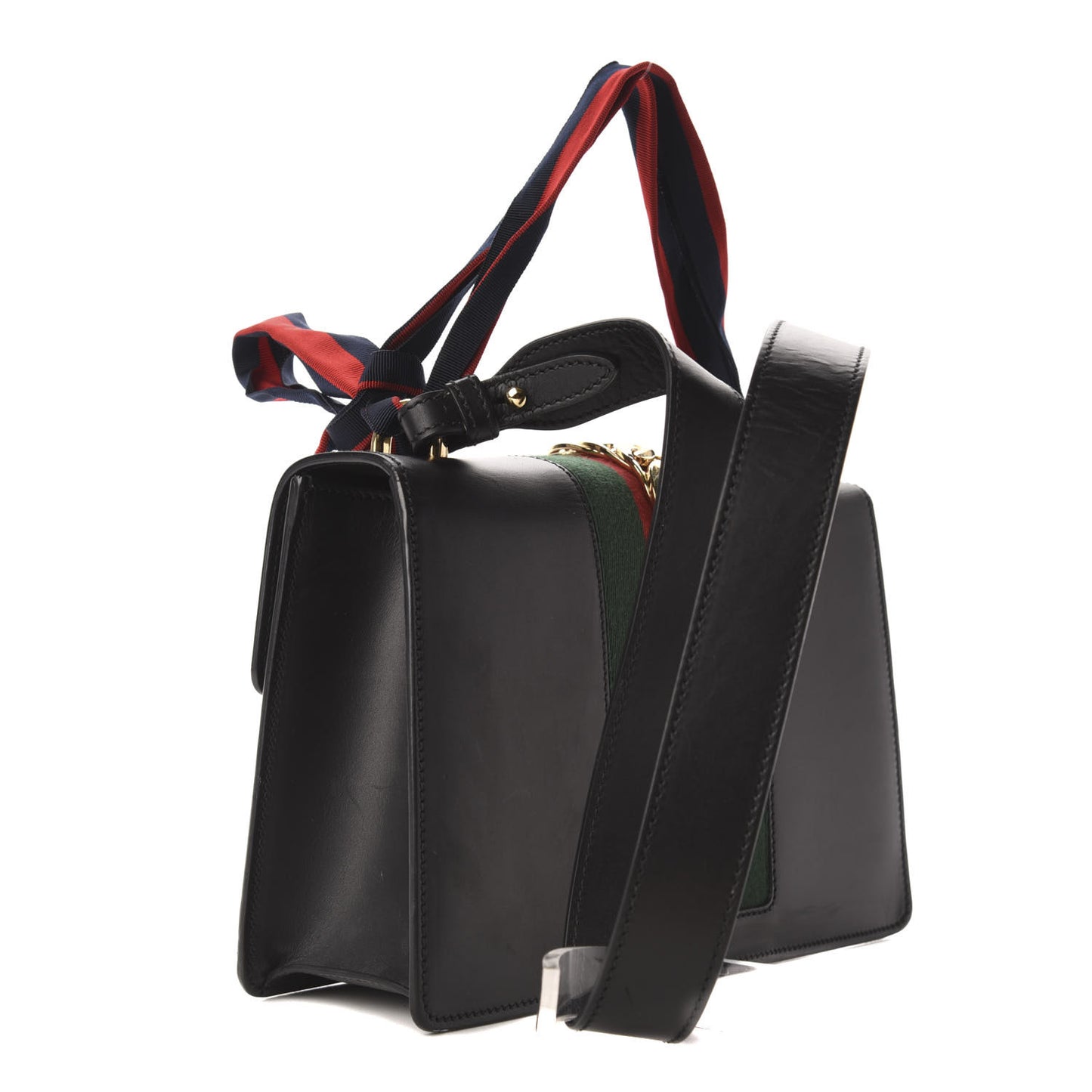 Calfskin Small Sylvie Shoulder Bag Black