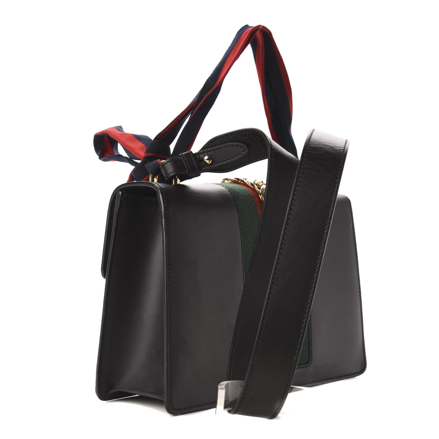 Gucci Calfskin Small Sylvie Shoulder Bag Black 3 of 11