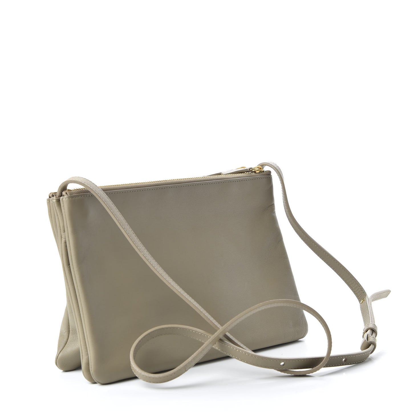 Lambskin Large Trio Crossbody Bag Beige