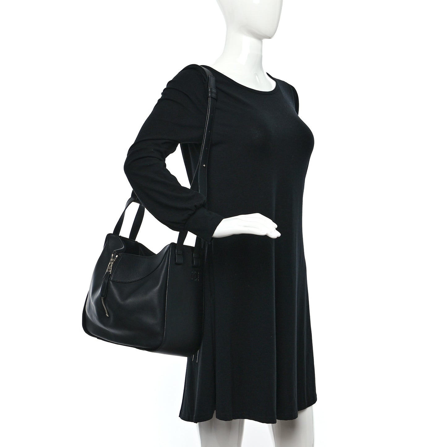 Calfskin Small Hammock Shoulder Bag Black
