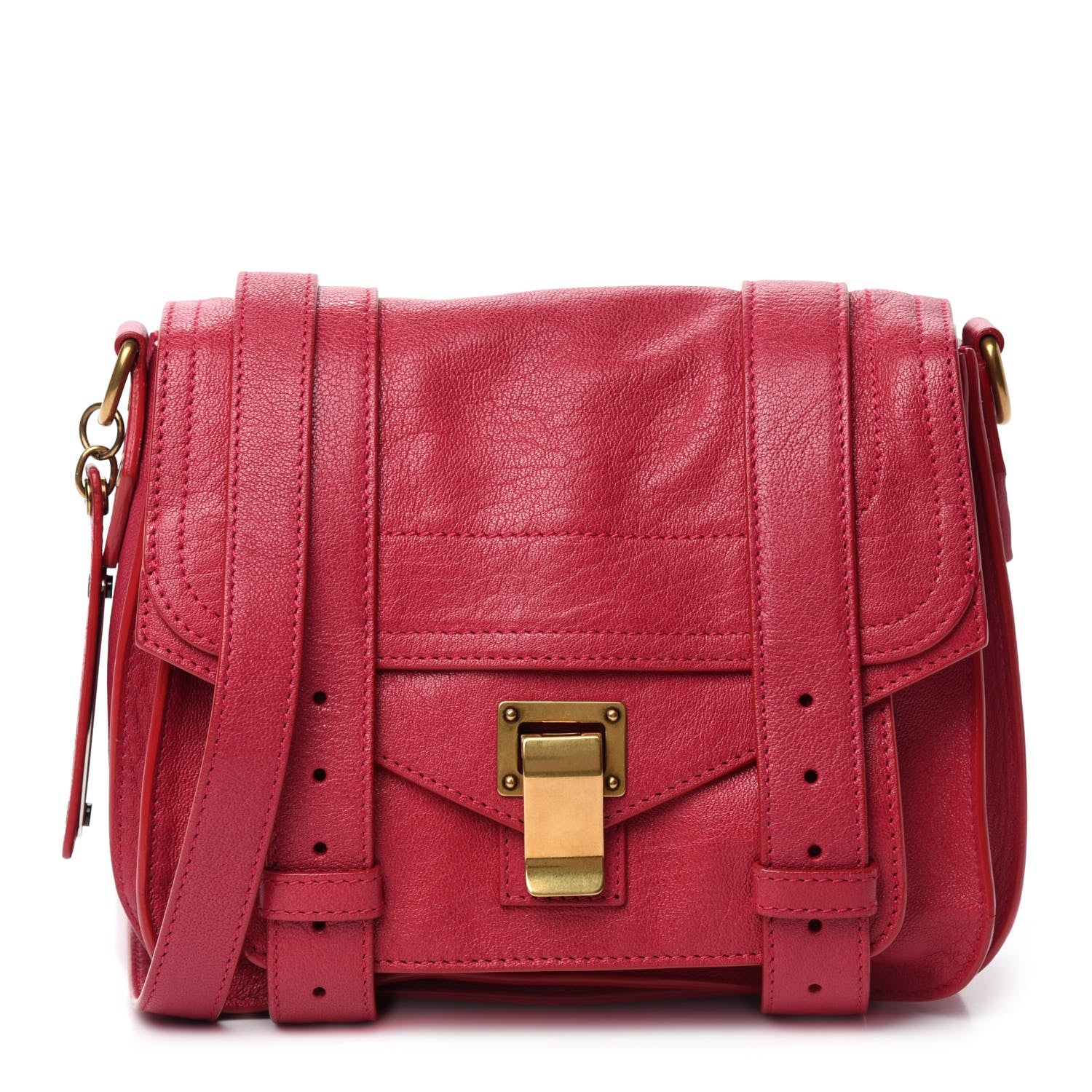 Proenza Schouler Lambskin PS1 Mini Pouch Messenger Bag Raspberry 1 of 11
