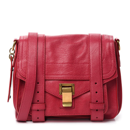 Proenza Schouler Lambskin PS1 Mini Pouch Messenger Bag Raspberry 1 of 11