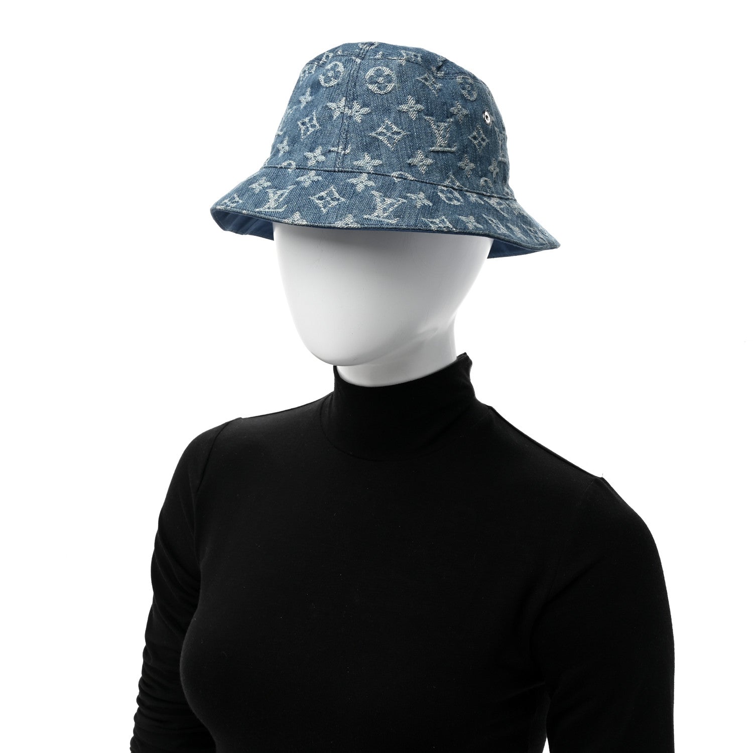Louis Vuitton Monogram Denim Transformable Bob Bucket Hat Blue 2 of 15