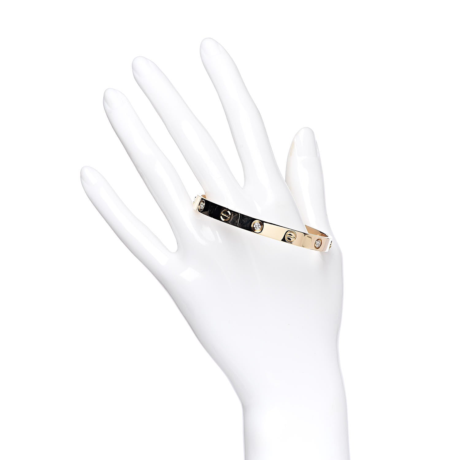 Cartier 18K Yellow Gold 6 Diamond LOVE Bracelet 17 2 of 7