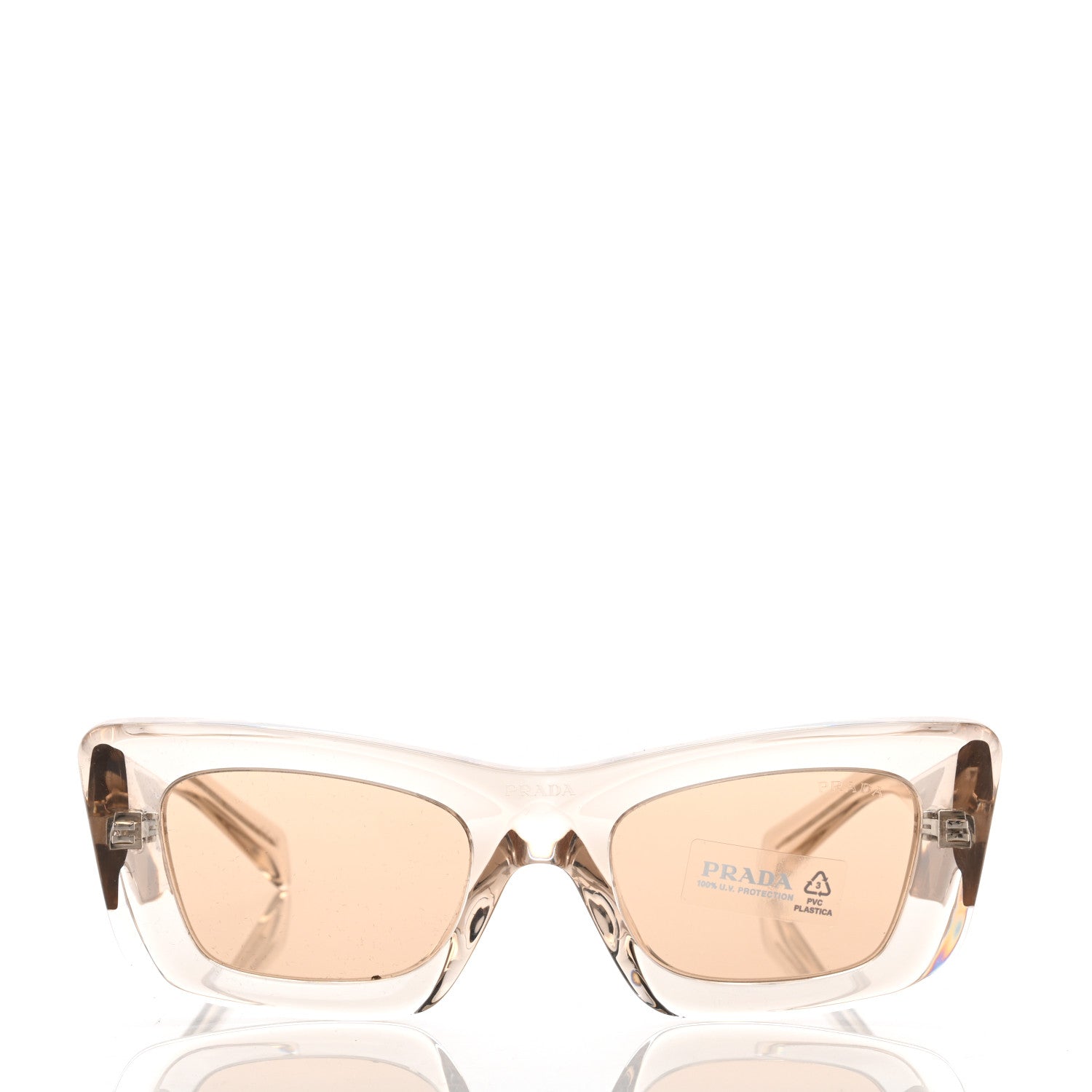 Prada Cat Eye Sunglasses SPR 19M Transparent Beige 2 of 8