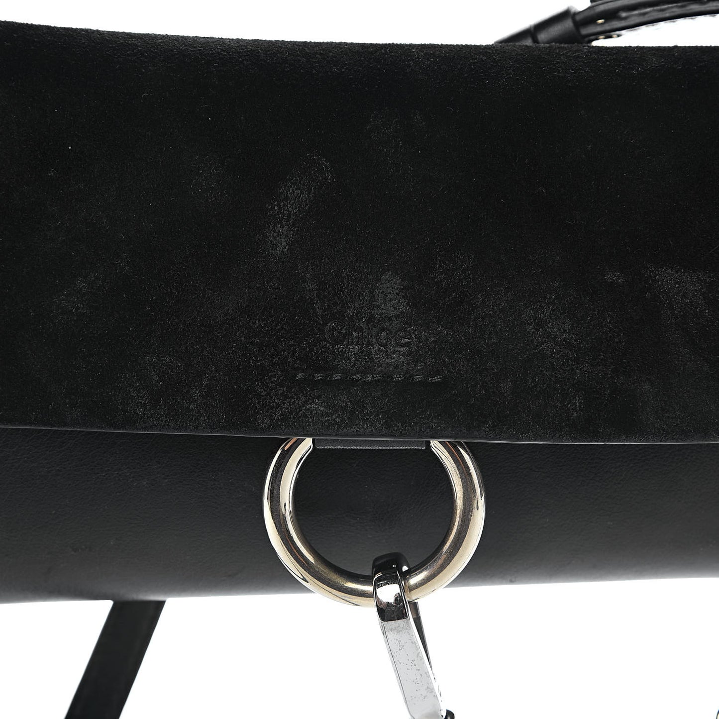 Suede Calfskin Mini Faye Shoulder Bag Black
