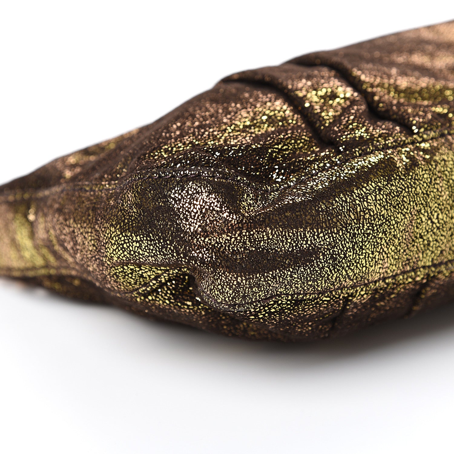 Fendi Metallic Canvas Pochette Gold 8 of 9