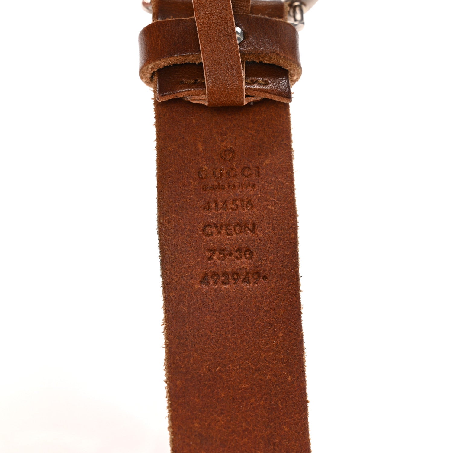 Gucci Cuoio Toscano Nickel Double G 30mm Belt 75 30 Cuir 5 of 6