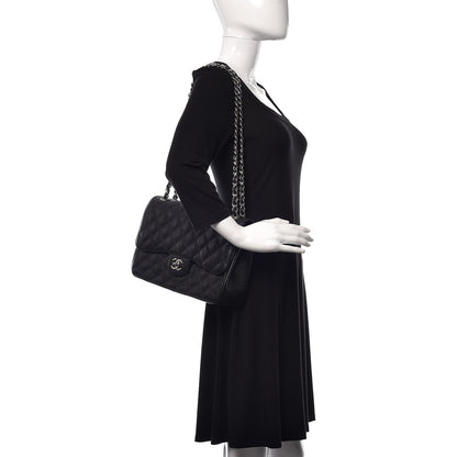 Chanel Caviar Quilted Jumbo Double Flap Black 2 of 17
