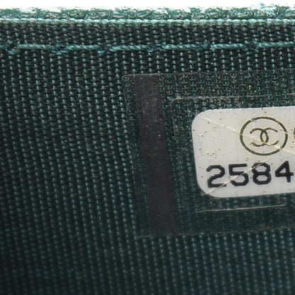 Chanel Caviar Quilted Boy Card Holder Wallet Green 8 of 9