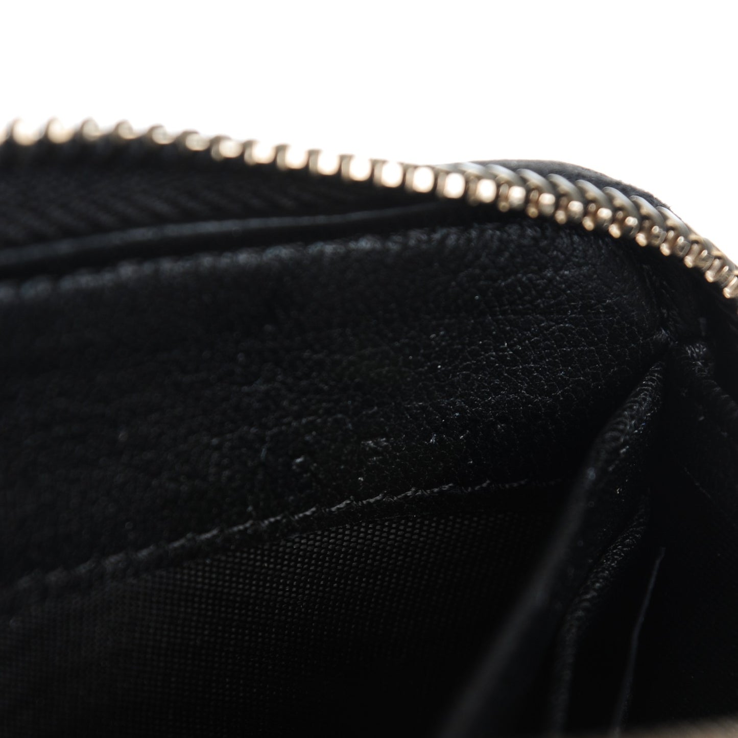Calfskin Crocodile Embossed Pandora Zip Around Wallet Black